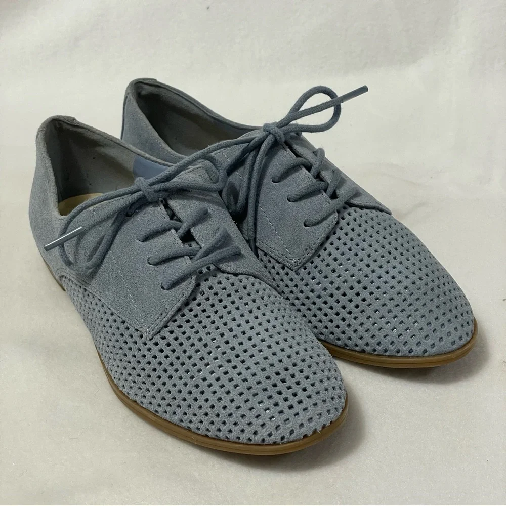 Isaac Mizrahi Live Suede Oxford Light Blue sz 6.5 Blokecore Office‎ Casual